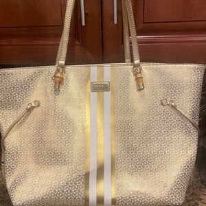 Lilly Pulitzer Gold and Cream Tote Bag
